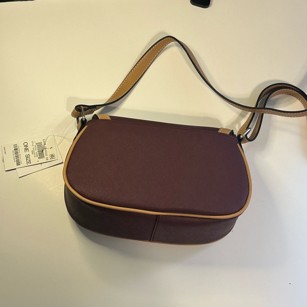 Gianni Bini Saddle Crossbody Bag NWT – Brown & Tan Faux Leather - Picture 8 of 14